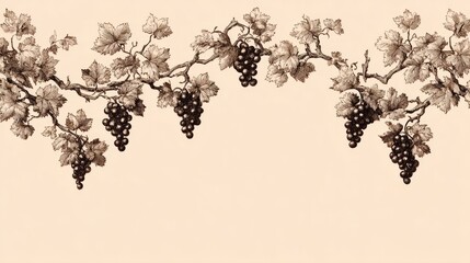 Elegant grape vine border for winerelated materials 169 ratio