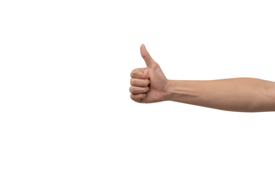 A hand with an open palm extended forward, isolated on a clean gray background. Perfect for concepts of offering, giving, receiving, or holding an invisible object. There is ample negative space for t