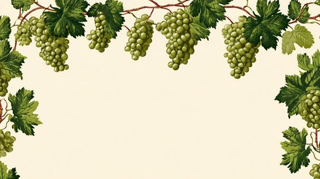 Elegant grape vine border for winerelated materials 169 ratio