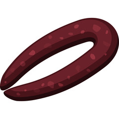 A Dark Red Horseshoe Shaped Object With Small Pinkish Red Spots Against A Transparent Background Minimalist Design Isolated Element