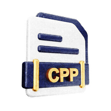 3d file data document icon CPP halftone