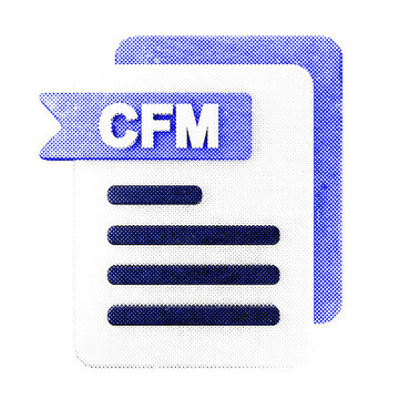 3d file data document icon CFM halftone