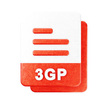3d file data document icon 3GP halftone
