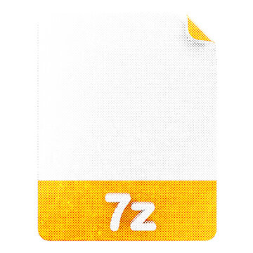 3d file 7z format type icon halftone