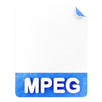 3d file mpeg format type icon halftone