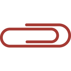 A Simple Red Paperclip Isolated on a Transparent White Background Showing a Classic Office Supply Used for Fastening Papers Together in a Clean Studio Shot