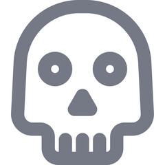 A Simple Stylized Gray Skull Icon With A Transparent Background Represents Danger And Mortality In A Minimalist Design