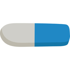 A Single Blue And White Capsule Isolated On A Transparent White Background Representing Medicine Or Pharmaceuticals For Health And Wellness