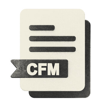 3d file data document icon CFM halftone