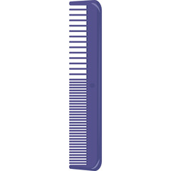 A Tall Purple Comb With Fine Teeth Is Shown Against A Transparent Background A Simple Tool For Hair Styling And Grooming