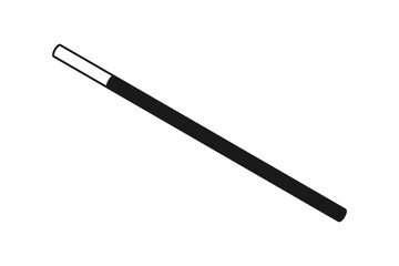 A magicians wand in black silhouette with white end vector graphic