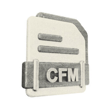 3d file data document icon CFM halftone