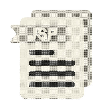 3d file data document icon JSP halftone