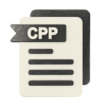 3d file data document icon CPP halftone