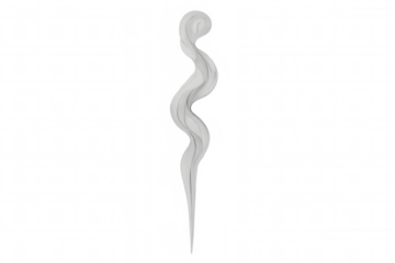 White smoke or steam plume curling upwards, transparent ethereal vapor or abstract fog cloud effect on alpha background