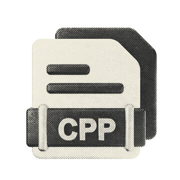3d file data document icon CPP halftone