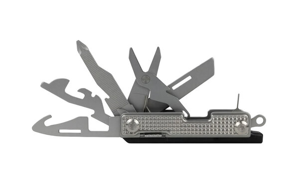 Compact multitool for tribal survival and outdoor adventures isolated on transparent background