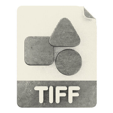 3d file tiff format type icon halftone