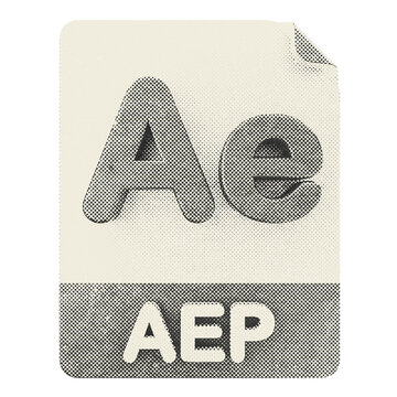 3d file aep format type icon halftone