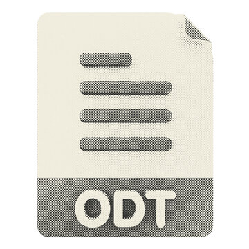 3d file odt format type icon halftone