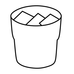 One line art drink glass silhouette