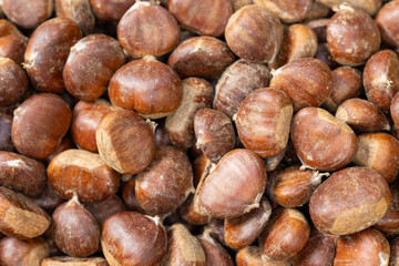 close up of roasted chestnuts