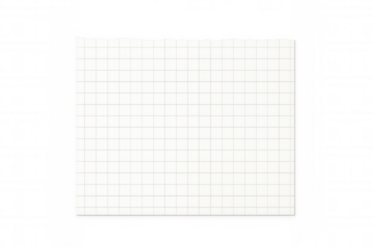 Ripped graph paper sheet with torn edges, grid pattern, transparent background, note template