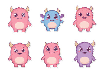 Adorable monster characters offer a playful touch, perfect for children's books and whimsical designs, adding a dash of cute fantasy to any project