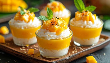 Thai Mango Sticky Rice Cups 