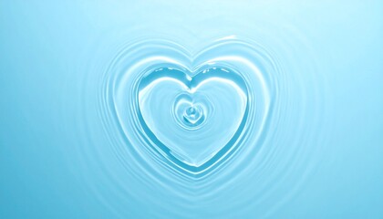 Calm light blue water forming a heart-shaped ripple in the middle