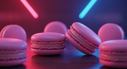 Obraz premium a group of pink macarons sitting next to each other macarons