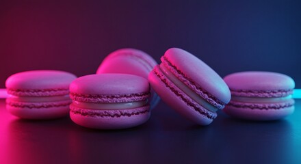 Obraz premium a group of macarons sitting on a table