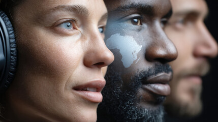 Diverse global podcast concept with abstract connection and technology theme