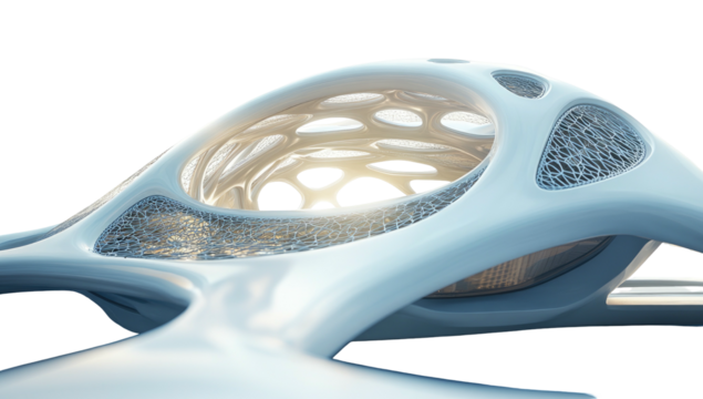 Futuristic organic structure with repeating porous cell pattern - Powered by Adobe