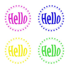 Hello Text Logo Set (Bright & Cheerful Colors)