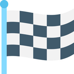 Checkered Flag Waving On A Light Blue Pole With A Clear Sky Background Representing Victory And Racing Competition