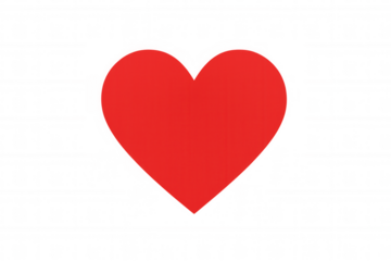 Red heart icon representing love, romance, passion, and health, ideal for valentine's day or expressing care