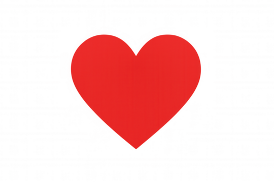 Red heart icon representing love, romance, passion, and health, ideal for valentine's day or expressing care