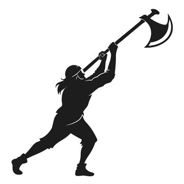 Viking axe swing silhouette