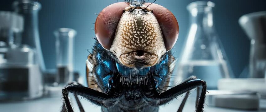 Extreme Macro of a Fly with its Proboscis