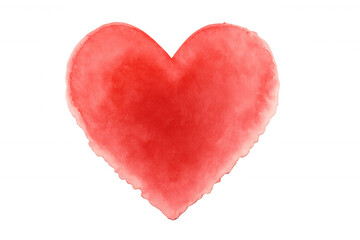 Obraz premium Hand painted red watercolor heart representing love, romance, passion, and valentine's day on transparent background