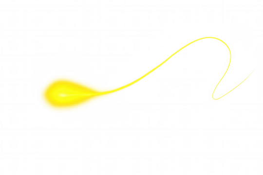 Illuminating yellow glow forming a dynamic light streak with a swirling energy effect, providing an abstract vibrant element