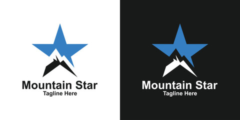 Obraz premium Mountain Star Logo – Symbol of Strength, Achievement, and Nature