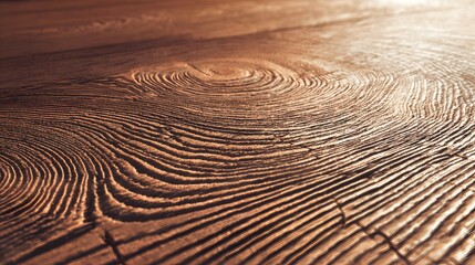 Naklejka premium Close-up view of textured wooden surface with prominent grain patterns.