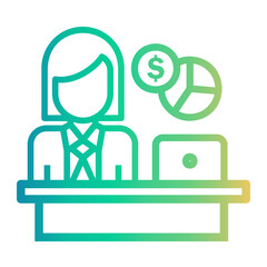 Obraz premium bookkeeping Line Gradient Icon