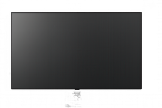 Modern television or monitor screen with a blank gray surface, ready for design content. Presenting an editable template