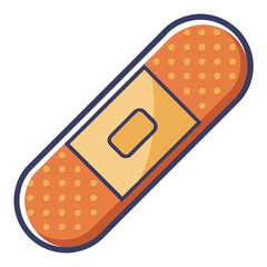 Adhesive medical plaster strip vector on white background.