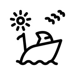 Yacht icon design template SVG