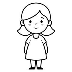 Fototapeta premium Kid girl vector on white background.