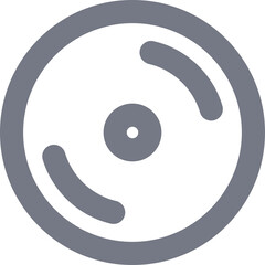 Obraz premium Gray Circular Icon with Concentric Rings and a Central Dot on Transparent Background Represents Data Storage or Media